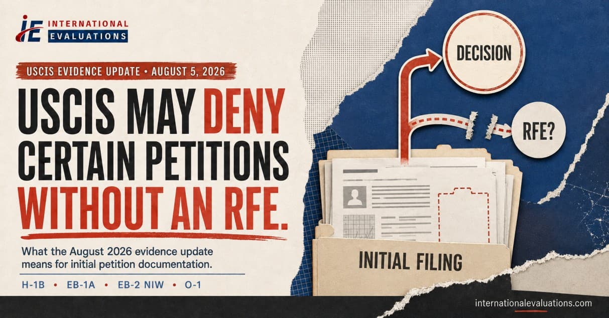 USCIS May Deny Certain Petitions Without an RFE: What the August 2026 Evidence Update Means for Your Documentation